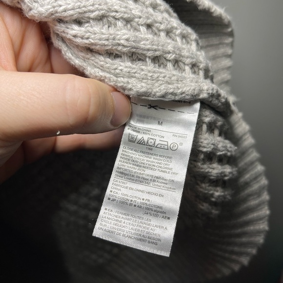 The Gap Men’s Light Grey Shawl collar pullover knit sweater in M - Picture 5 of 7